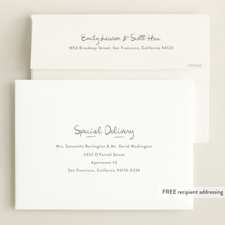 This is a snow grand birth announcements with standard by Lauren Chism called written whimsy printing on recycled smooth signature in grand