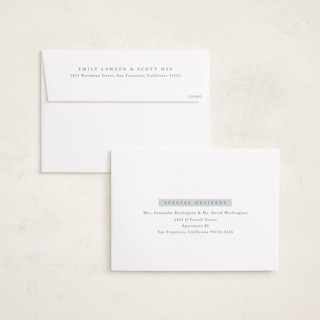This is a soft sky grand birth announcements with standard by Olivia Raufman called tailored frame printing on recycled smooth signature in grand