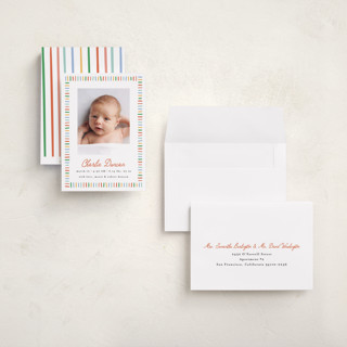 This is a rainbow grand birth announcements with standard by Maria Alou called coloring book printing on recycled smooth signature in grand