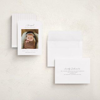 This is a pearl grand birth announcements with standard by Pixel and Hank called simply lovely printing on recycled smooth signature in grand