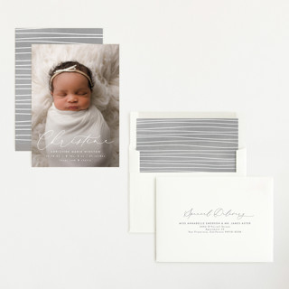 This is a whipped cream grand birth announcements with standard by Ekko Studio called poetry printing on recycled smooth signature in grand