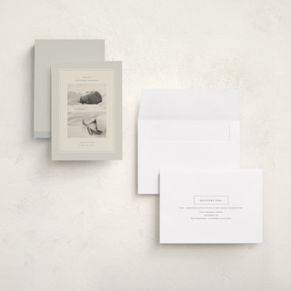 This is a powder grand birth announcements with standard by Ellen Schlegelmilch called pinstripe printing on recycled smooth signature in grand