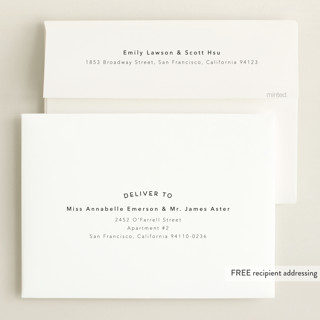 This is a night grand birth announcements with standard by MC Designs called welcome our baby printing on recycled smooth signature in grand
