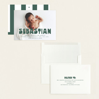 This is a forest grand birth announcements with standard by Anna Elder called boldly named printing on signature in grand