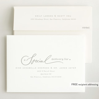 This is a cotton grand birth announcements with standard by Creo Study called sibling intro printing on recycled smooth signature in grand