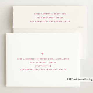 This is a peony grand birth announcements with standard by Megan Davis called present perfect printing on recycled smooth signature in grand