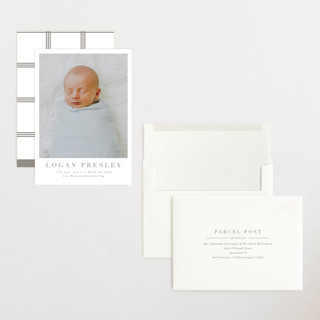 This is a fawn grand birth announcements with standard by Megan Davis called menil printing on signature in grand