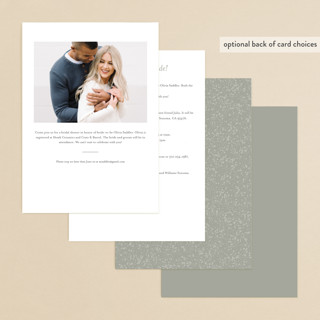 This is a sage bridal shower invitations with foil pressed by JoAnn Jinks called showers printing on signature in standard