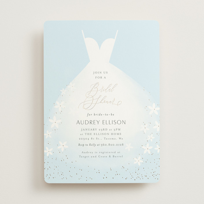 Wedding Dress Foil-Pressed Bridal Shower Invitatio... | Minted