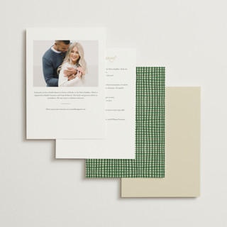 This is a sugar bridal shower invitations with foil pressed by Leah Bisch called flowers and ribbon printing on signature in standard