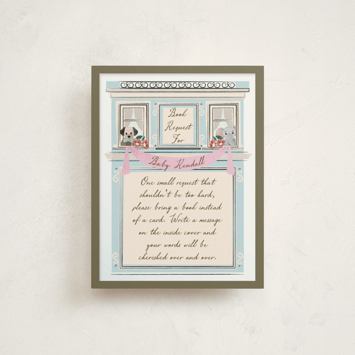 "House of Love" - Baby Shower Insert Cards in Sky by Ana de Sousa.