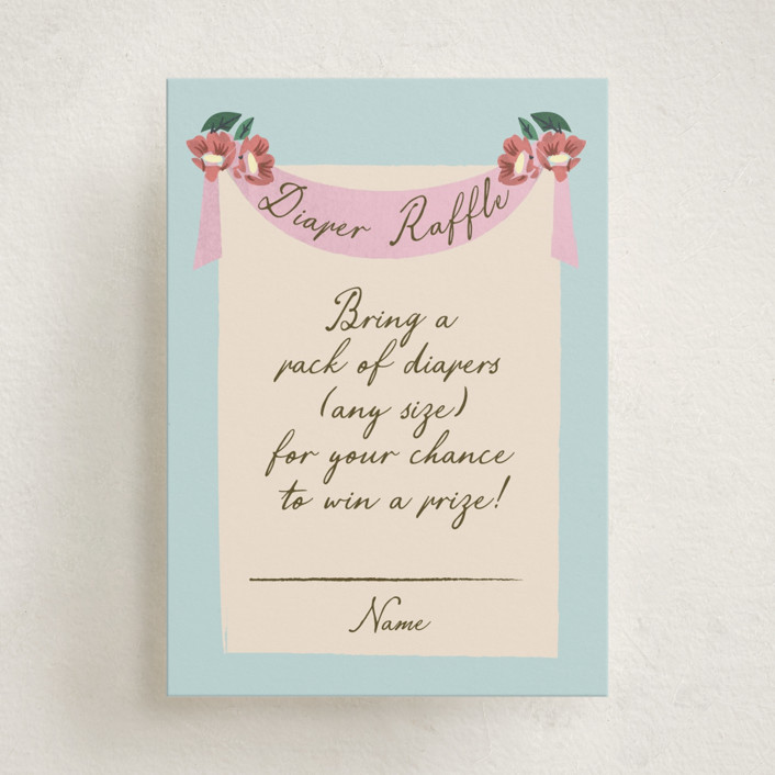 "House of Love" - Mini Baby Shower Insert Cards in Sky by Ana de Sousa.