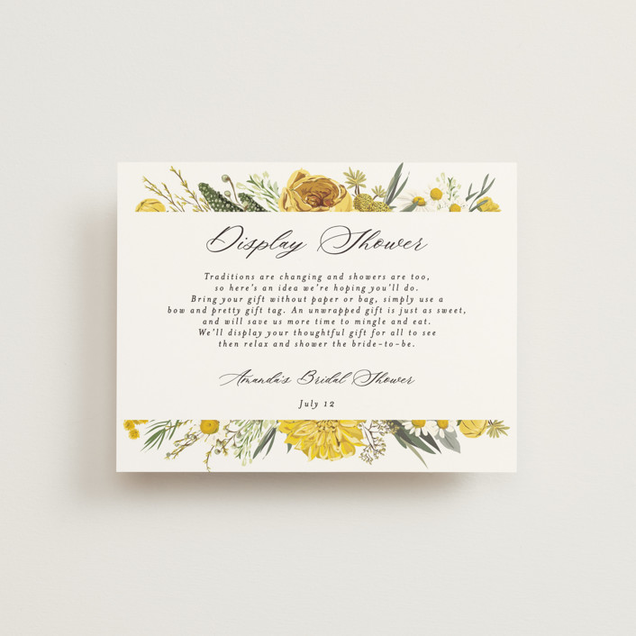 organic florals bridal shower insert cards by susan moyal minted organic florals bridal shower
