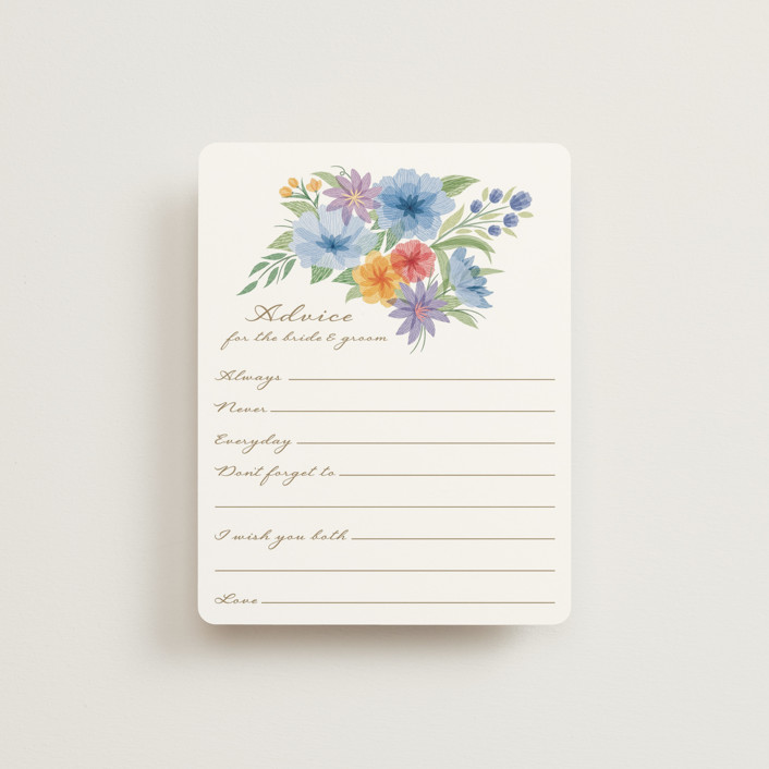 "Tea Party" - Bridal Shower Insert Cards in Chamomile by Paper Sun Studio.
