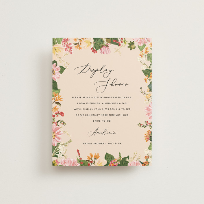 Bridal Blooms Bridal Shower Insert Cards by Susan Moyal Minted