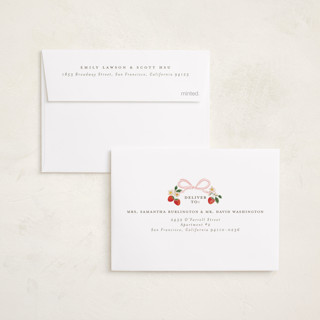 This is a cherry blossom petite birth announcements with standard by Itsy Belle Studio called fraises de bois printing on signature in petite