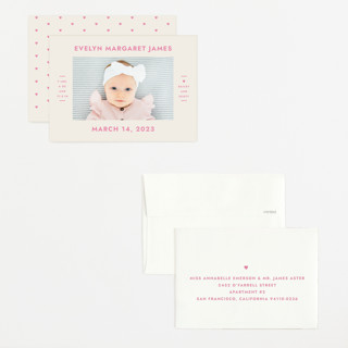 This is a peony petite birth announcements with standard by Megan Davis called present perfect printing on signature in petite