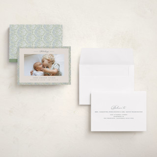 This is a meadow petite birth announcements with standard by Erica Krystek called parisienne printing on signature in petite