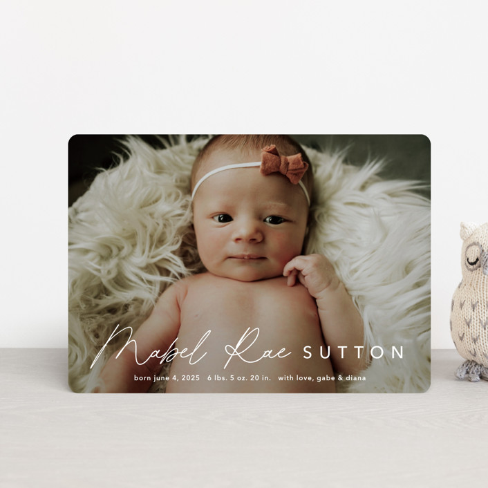 Modern Mix Birth Announcement Petite Cards by Stacey Meacham Minted