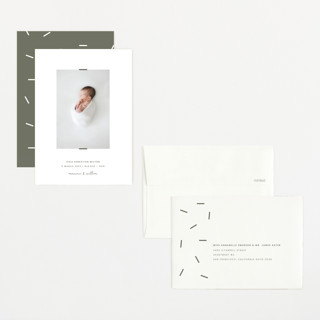 This is a forest petite birth announcements with standard by Blustery August called cole printing on recycled smooth signature in petite