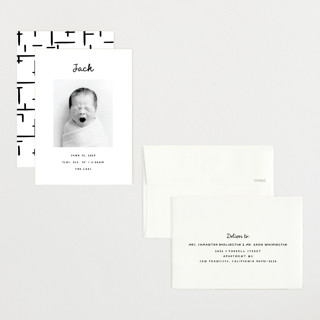 This is a snow petite birth announcements with standard by AK Graphics called cursive printing on signature in petite