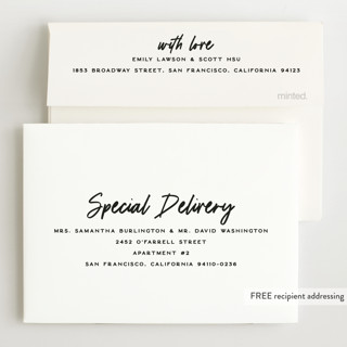 This is a volcano petite birth announcements with standard by Owl and Toad called just the facts printing on signature in petite