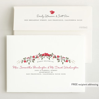 This is a holiday petite birth announcements with standard by Susan Moyal called sweet floral vine printing on recycled smooth signature in petite