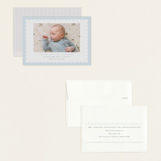 This is a sky petite birth announcements with standard by Nicoletta Savod called charmed printing on signature in petite