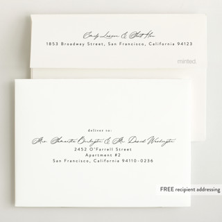 This is a onyx petite birth announcements with standard by Alethea and Ruth called sweeping name printing on recycled smooth signature in petite