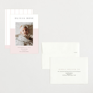 This is a peony petite birth announcements with standard by Kasia Labocki called cherished printing on signature in petite