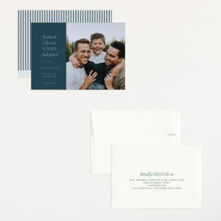 This is a jade petite birth announcements with standard by That Girl Press called favorite things printing on signature in petite