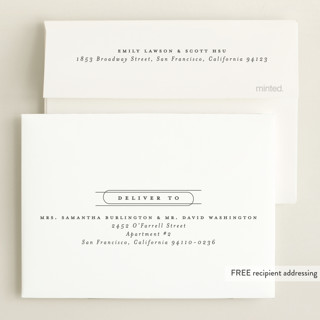 This is a stone petite birth announcements with standard by Brianne Larsen called overlap printing on recycled smooth signature in petite