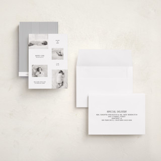 This is a sugar petite birth announcements with standard by Owl and Toad called keepsake printing on signature in petite