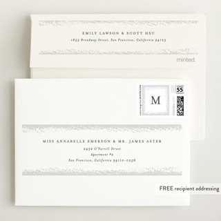 This is a dove petite birth announcements with standard by Amy Payne called deckled edge printing on recycled smooth signature in petite