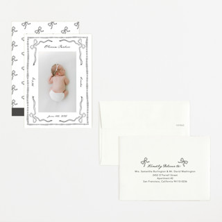 This is a stone petite birth announcements with standard by Jelena Vuletic called arabella printing on signature in petite