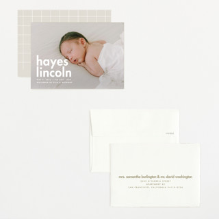 This is a cloud petite birth announcements with standard by Ellen Schlegelmilch called hayes printing on signature in petite