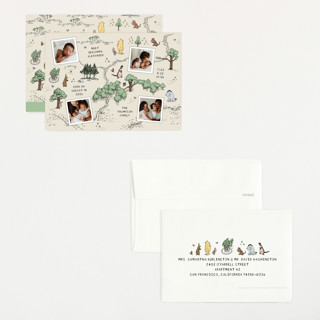 This is a natural petite birth announcements with standard by Heather Schertzer called hundred acre wood printing on signature in petite