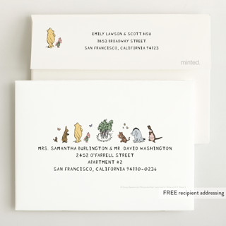 This is a natural petite birth announcements with standard by Heather Schertzer called hundred acre wood printing on signature in petite