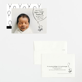 This is a ink petite birth announcements with standard by Pink House Press called disney's classic pooh printing on signature in petite