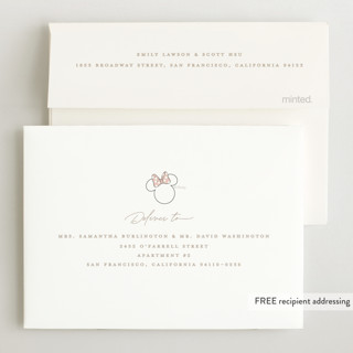 This is a peony petite birth announcements with standard by Creo Study called disney's minnie's bow printing on signature in petite