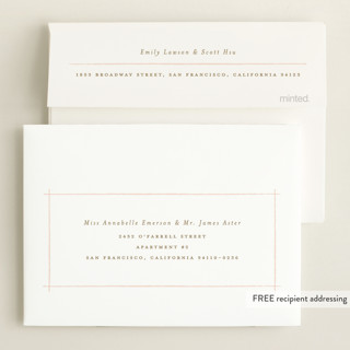 This is a blush petite birth announcements with standard by Michelle Taylor called trimmings printing on recycled smooth signature in petite