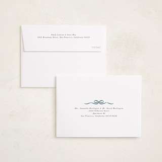 This is a lagoon petite birth announcements with standard by Lori Wemple called bows and stripes printing on signature in petite