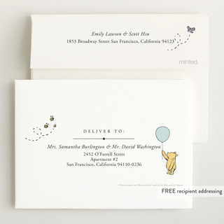 This is a cloud petite birth announcements with standard by Heather Schertzer called disney sweetest adventure printing on recycled smooth signature in petite