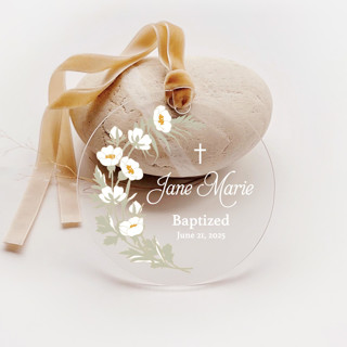 This is a multicolor nursery decor by Iveta Abolina called personalized acrylic baby baptism first holy communion christening or dedication keepsake, set of 1 in standard