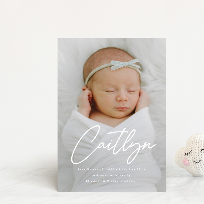Written Birth Announcement Postcards by Melanie Kosuge Minted