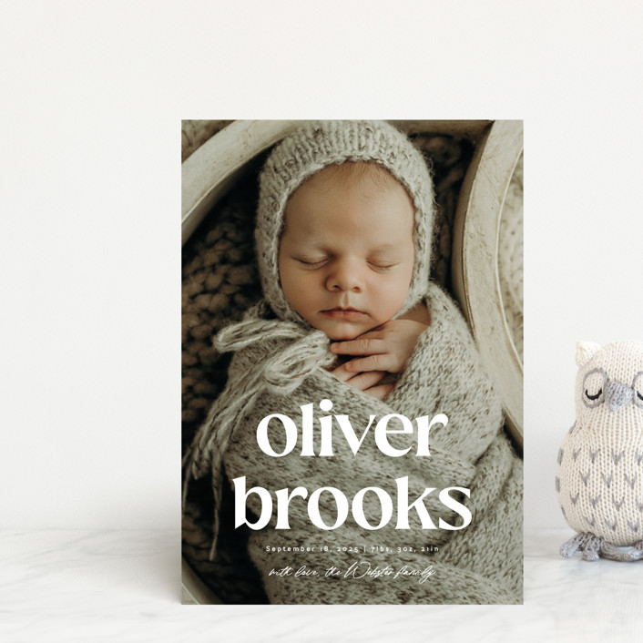 The simplest Birth Announcement Postcards by Lea Delaveris Minted
