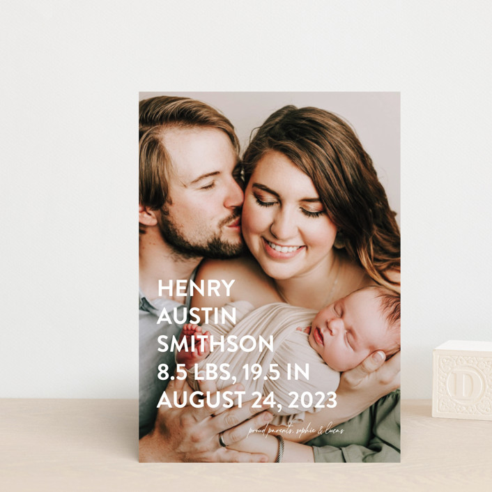 Bold One Birth Announcement Postcards by Susan Brown Minted