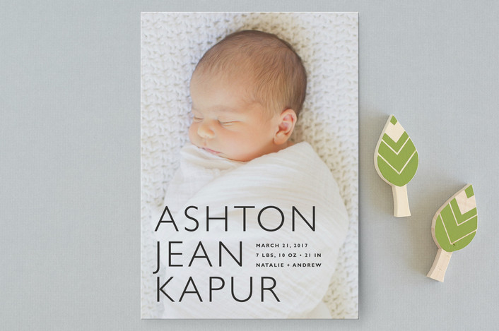 Baby Mine Modern Birth Announcement Postcards by Alston