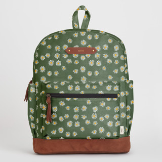This is a sage backpacks by Jessie Steury called lazy daisy in lower case