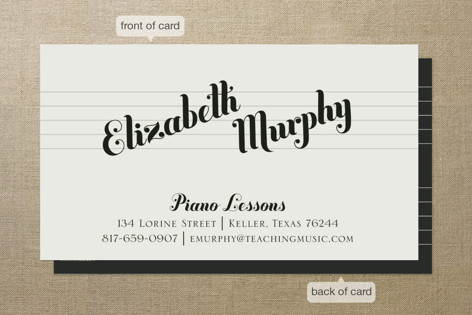 piano business card
